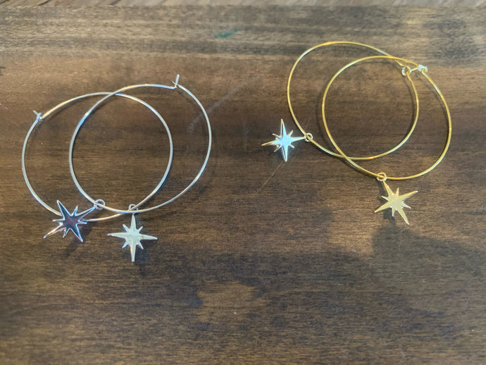 starburst hoop earrings