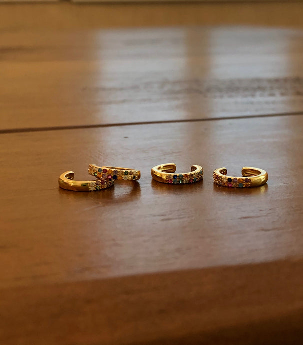 multicolor cz ear cuff