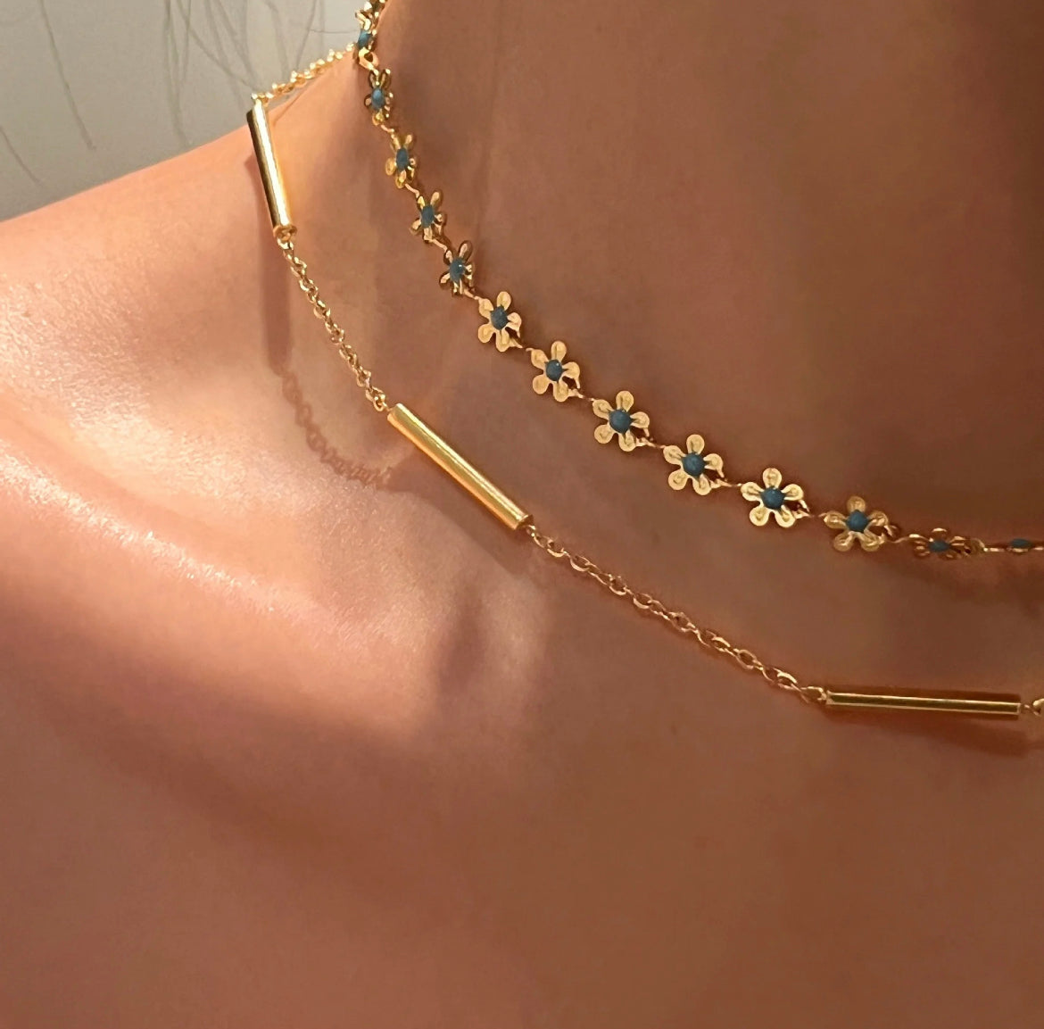 turquoise flower choker