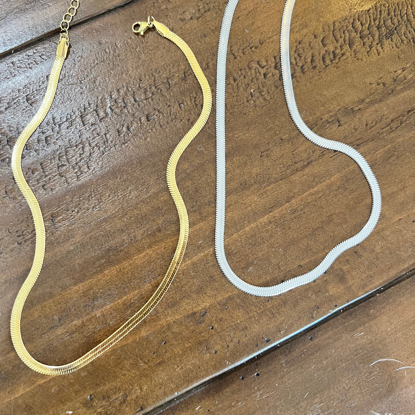 flat snake chain necklace