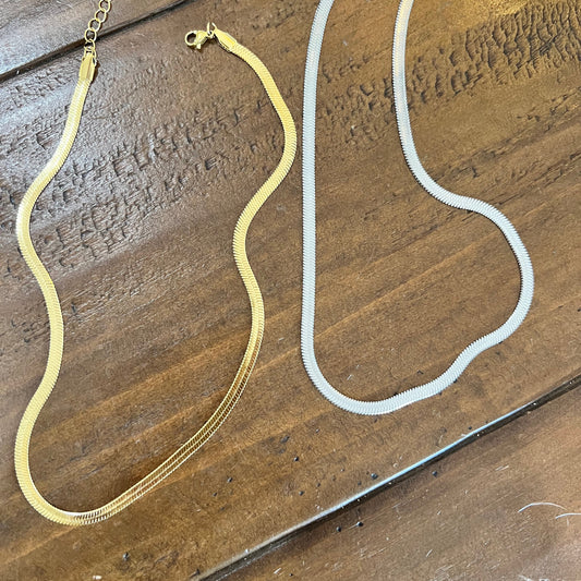 flat snake chain necklace