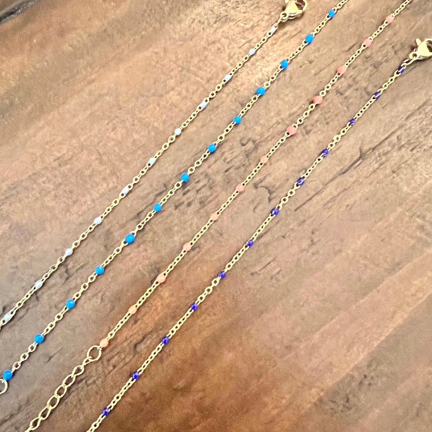 gold chain beaded bracelet