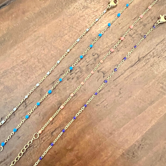 gold chain beaded bracelet