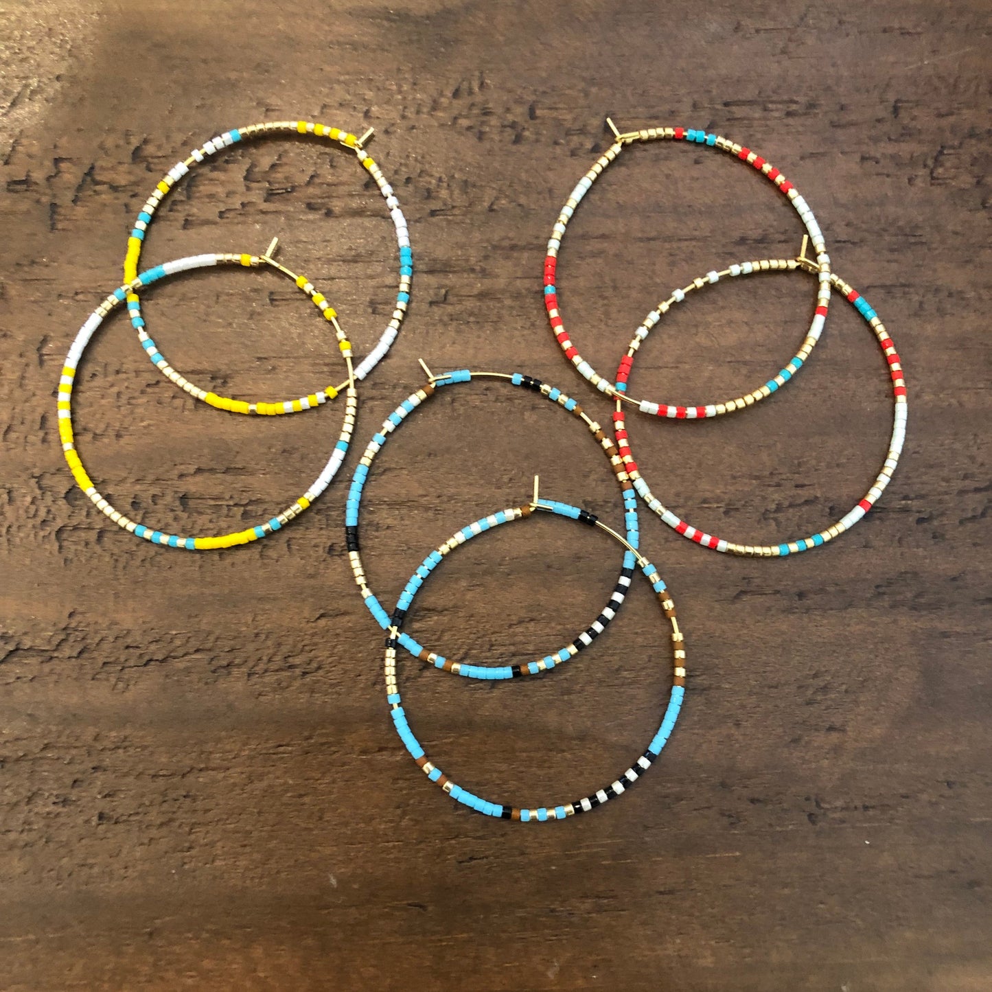 miyuki seed bead hoops