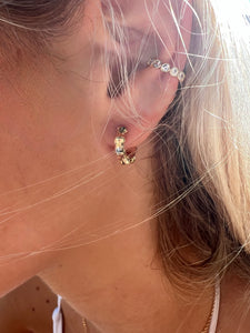 small bamboo huggie earrings