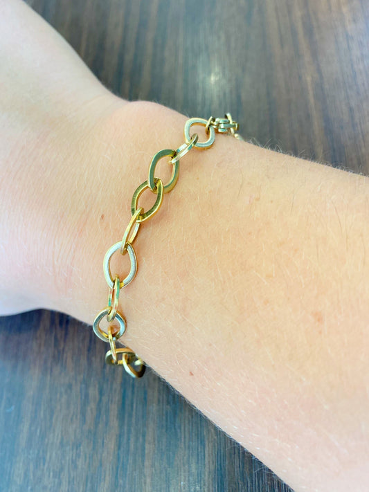 stainless steel oval link bracelet