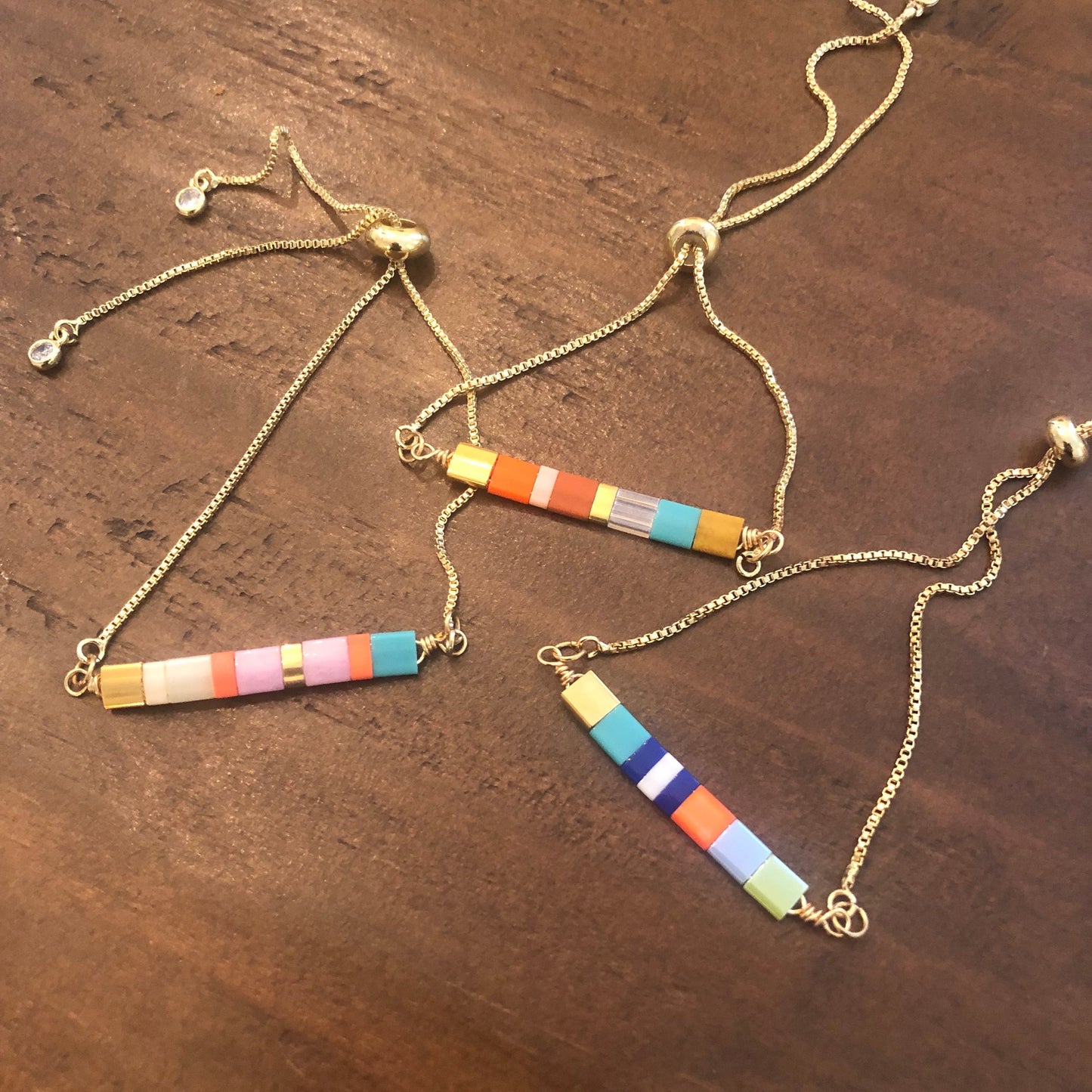 boho tile beaded bracelet