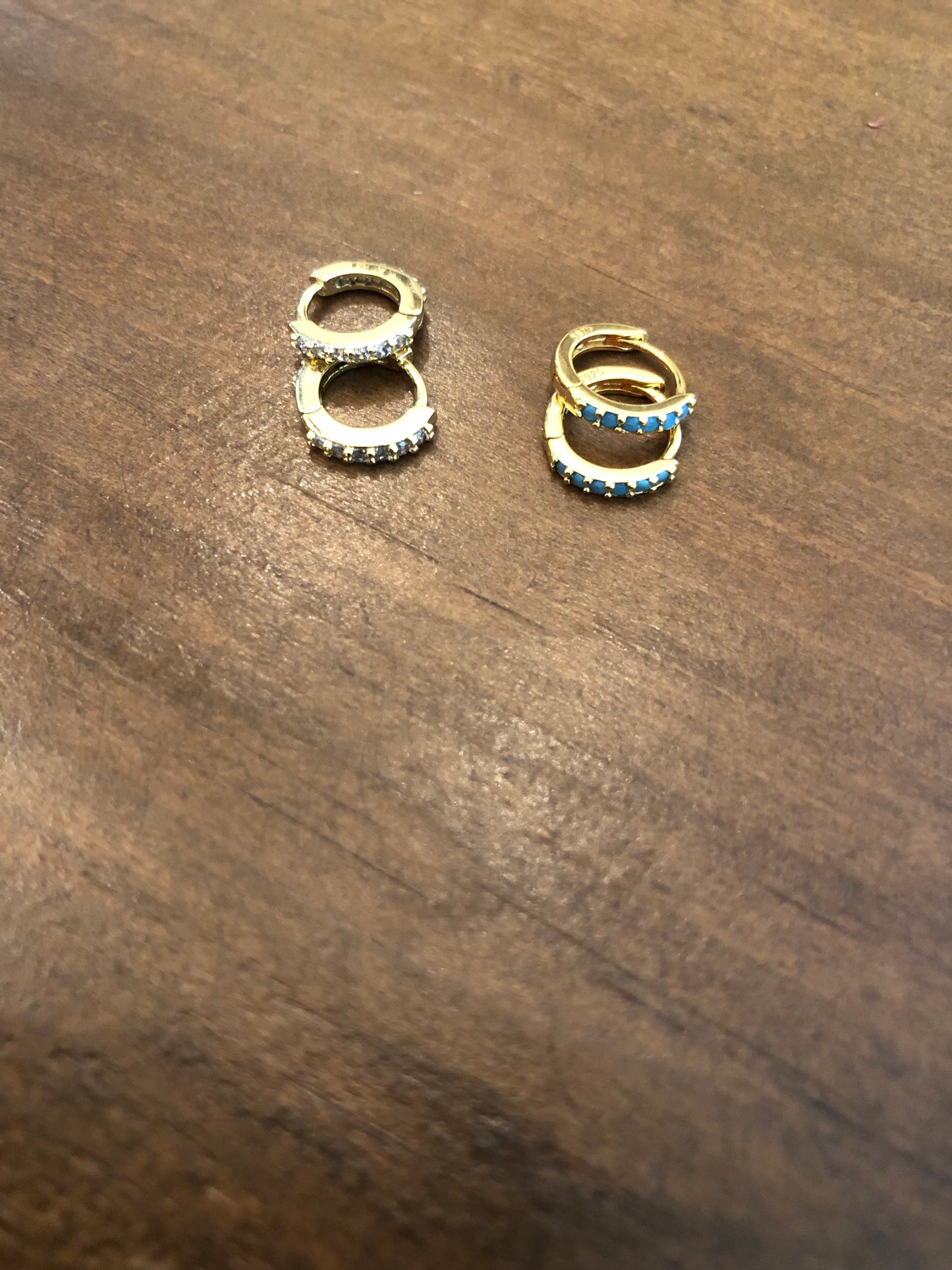 cz tiny huggie earrings. 2nd hole hoop earring